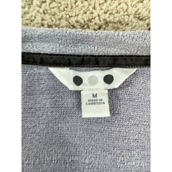 THREE DOTS Pajama Set Womans M Purple Gray Black knit Velour Lounge Stretch NWT - Picture 6 of 16